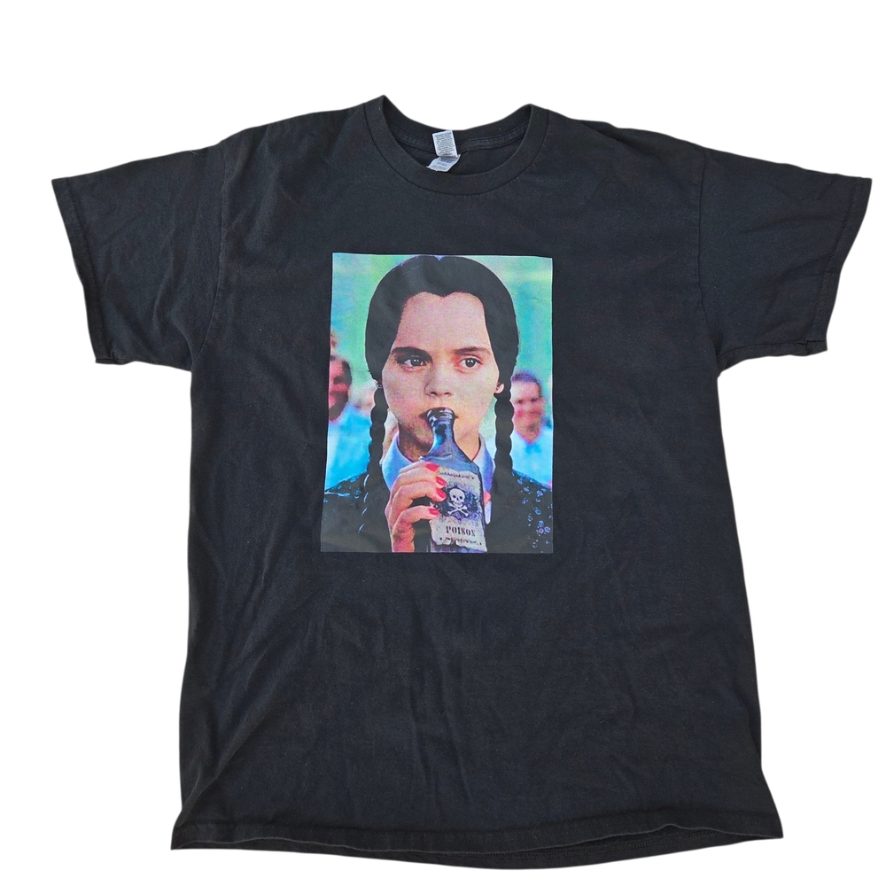 Gildan Wednesday Addams Black T-shirt Size L